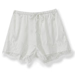 Summer Women's Casual Solid Satin Shorts Loose Fit Stylish Lace Trim Mid Rise Drawstring Shorts Lace Trim Lounge Bottoms