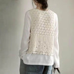 Women Summer Vest Hollow Out Retro Knitted Crochet Sleeveless Loose Open Stitch Thin Cardigan Daily Outwear Coat Top