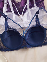 3PCS Lace Women's Underwear Set Sexy Mesh Lace Push-Up Bra Stylish Comfy Underwire Lingerie Bra for Women