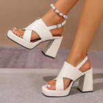2026 Summer Retro High Heel Sandals - Back Buckle Straps for A Casual and Stylish Date-Wear Women's Shoes