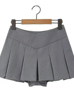 2026 Spring/summer New High Waisted Pleated Skirt Women's Spicy Girl Solid Color Slim A-line Wrap Hip Short Skirt A45S