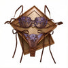 Purple Floral Embroidery Fishnet Lingerie Set Women Sheer Underwire Bra Side Tie Thong Sexy Ladies Underwear ZA825200