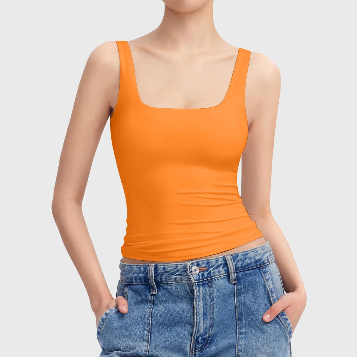 Square Neck Camisoles For Women Chiffon Solid Sleeveless Tight Elastic Bodysuit Slimming Top Sexy Women Blouses Ropa De Mujer