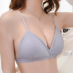 2Pcs/Set Cotton Bras For Women Push-Up Brassiere Sexy Lingerie Female Wire Free Seamless Underwear 1/3 Cup Padded Bralette