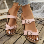 2026 Women's Cork Footbed Slide Sandal Adjustable Buckle Summer Outdoor Suede Sandals with Arch Support Non-slip