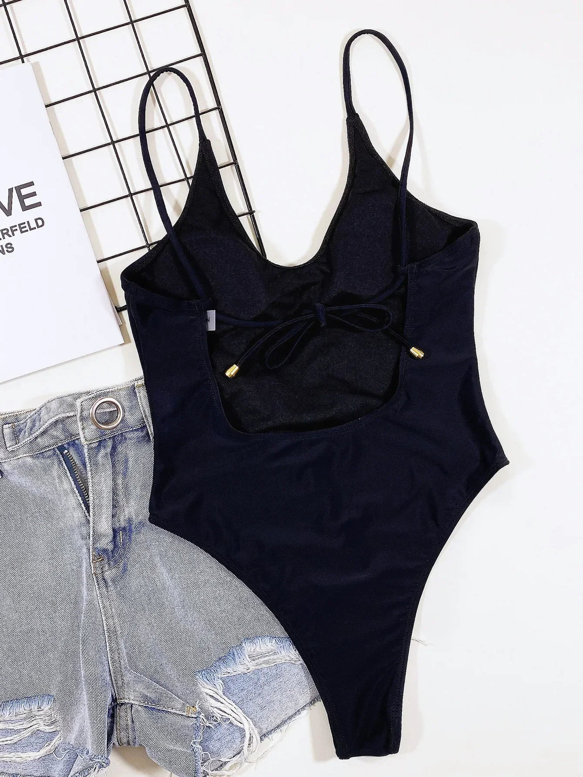 2026 Sexy Black One Piece Swimsuit Swimwear Women Solid One-piece Bathing Suit Beachwear Costumi Da Bagno Donna Banadores Mujer