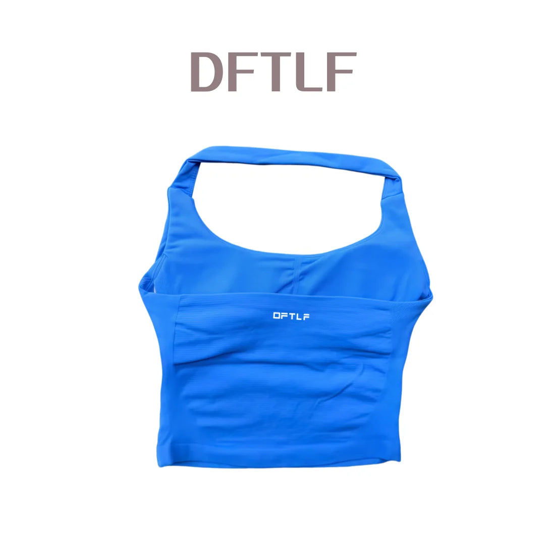 DFTLF Impact Halter Top Women Gym Clothing Backless Seamless Sports Yoga Vest Running Fitness Workout Sleeveless Tank Top