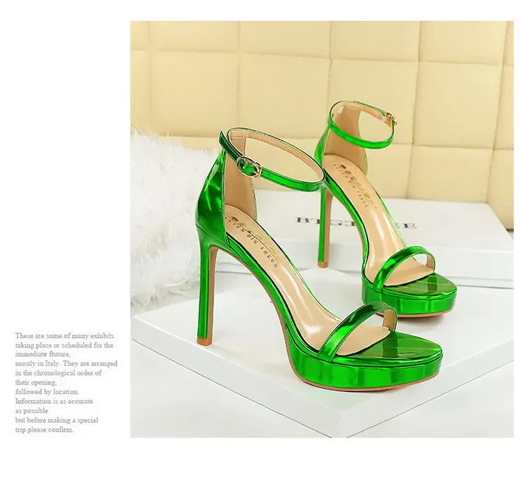 Women's High Heels Thin Heel Waterproof Platform Sandals Fashionable for Skirts New Model Shoes for Shows Summer Collection