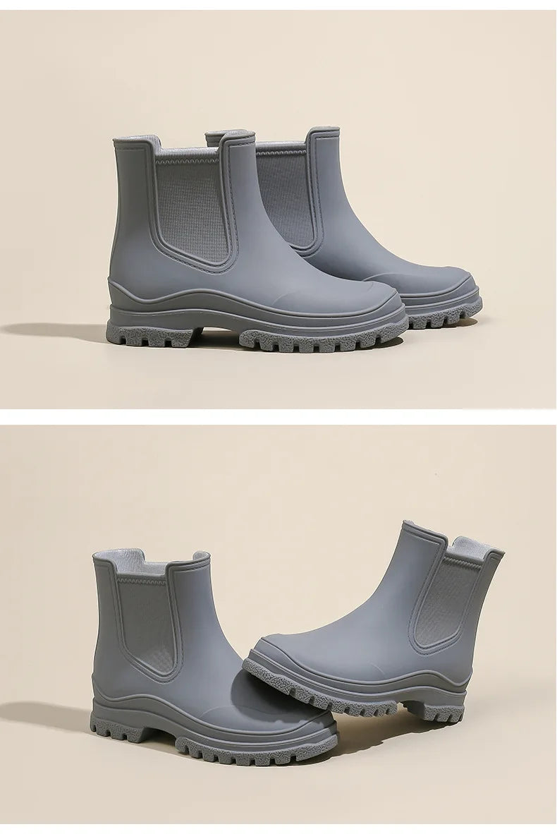 Rain Boots Women Garden Galoshes Waterproof Rubber Chelsea Boot Female Non-slip Rainshoes Fishing Water Shoes Botas Lluvia Mujer