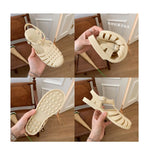 Women Rome Sandals Cut-out Gladiator Style Summer Shoes Soft PVC Peep Toe Girls Student Street Outdoor Sandals