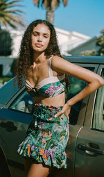 Sexy 3pieces High Waist Bikini 2024 Women Swimsuit with Smocked Skirt Swimwear Bikinis Set Brazilian Beach Bathing Suit Biquini