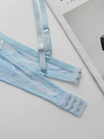 Lace Bralette Push Up Bras for Women blue Lace Underwear Women's steel ring Bra Solid Color Sexy Lingerie Backless Bra MR2635