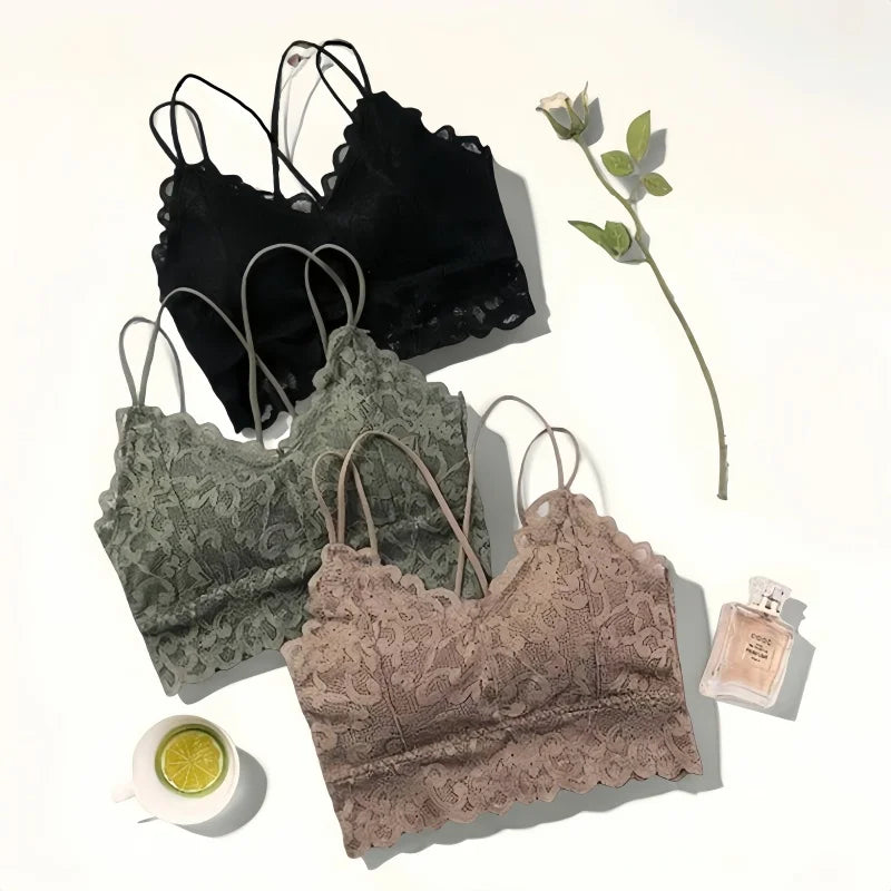 Women Lace Bras Sexy Bralette Solid Color Underwear Female Wireless Underwear Comfort Sexy Lingerie Seamless Push-Up Bra Padded