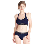 Fashion Letter Print Top Sexy Beauty Back Tube Top Women's Underwear Set Breathable Seamless Female Lingerie Suit