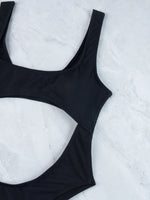 Sexy Hollow Out Thong Bikini 2026 Women Black Red Ribbed Backless Tummy Cut Out One Piece Swimsuit Beach Bathing Suit Swimwear
