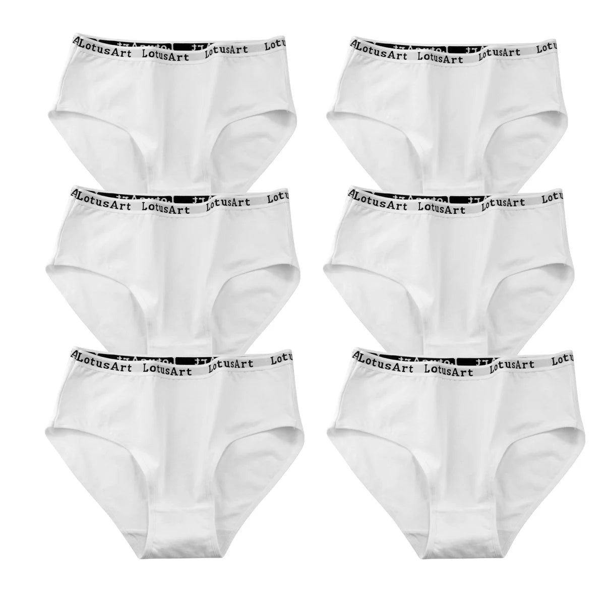 6Pcs/Set Women High Waist Cotton Briefs Letter Print Wide Waistband Panties Solid Color Full Coverage Hip Lifting Lingerie M-2XL
