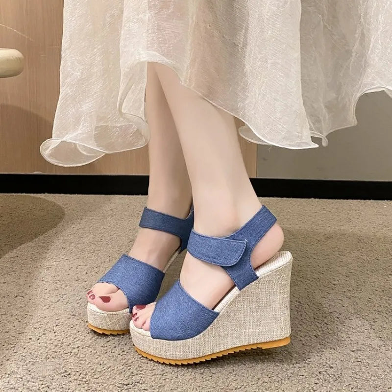High-heeled Wedge Platform Fish Mouth 2026 New Women's Peep Toe Sandals Womens Shoes Comfort Summer Designer Shoes