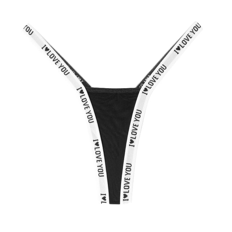 1pcs Letter Print Sexy Women G-string Fashion Style Lingerie Breathable Women's Panties Love Design Female Underwear Lady Thongs