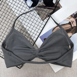 Seamless Sexy Open Back Gym Yoga Crop Top Women Halter Sports Bra Push Up Strappy Padded Workout Tank Tops