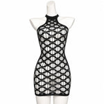 Sexy Cover Up Hollow Out Fishnet Dress without Inside Bikini Sets Summer Holiday Elastic Mini Bodycon Black Dress Free Size