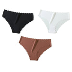3Pcs/Set Ice Silk Panties Women Low Rise Briefs Female Underpants Invisible Underwear Sexy Lingerie Seamless Bottoms XS-XL