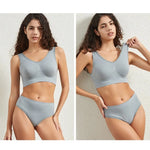 Seamless Bra Set Women Wireless Tanks Bra FemaleLow Rise Thongs Panties Sexy Lingerie Set Comfy Underwear Intimates S-5XL