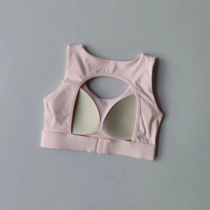 Women's U-Neck Back Hollow Integrated Shock-Absorbing Sports Bra Breathable Fitness Yoga Vest Underwear for Yoga And Fitness