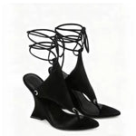 Lace-up Sandals Women's Summer Round Toe ClipSexy Fashion High Heels