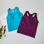 Women's One Piece Yoga Sports Vest Stretch I-Shaped Running Fitness Slimming Short Style Camisole Outerwear