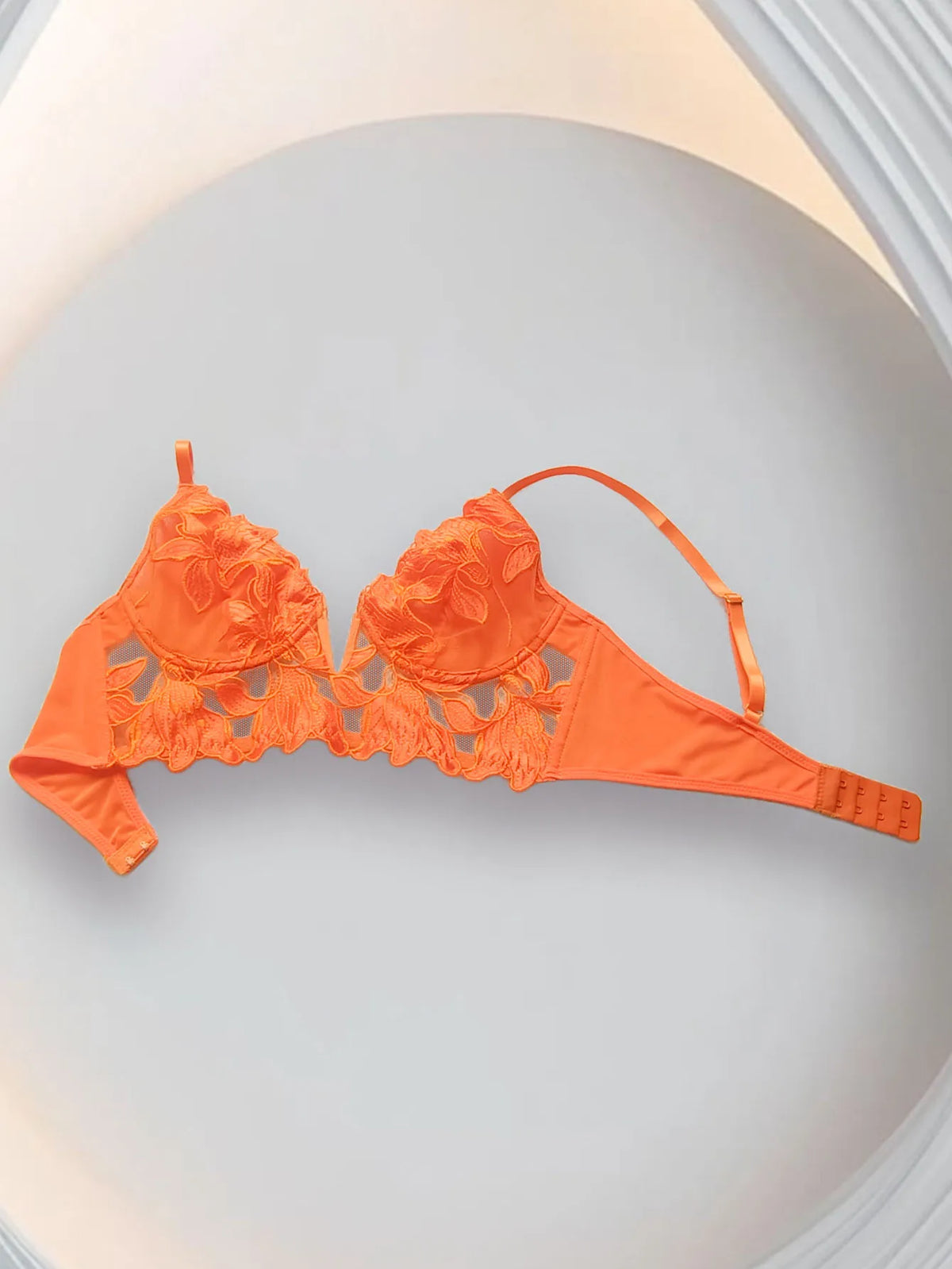 Sexy Floral Embroidered Mesh Sheer Underwire Lingerie Minimizer Bras for Women Full Coverage Underwire Bras