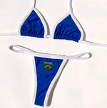 Solid color sexy embroidered Brazilian flag bikini set, women's swimsuit 2-piece set, summer beach bikini