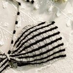 Striped Print String Halter Bandeau Bikinis Sets 2026 Sexy Swimsuit Women Ruched Swimwear Bathing Suit Brazilian Bikini Mujer
