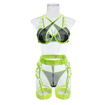 Toucheart Sexy Floral Embroidery Underwear Steel Ring Bra Lace Mesh Sexy Webbing Hollow Waistband Hanging Erotic Lingerie Suit