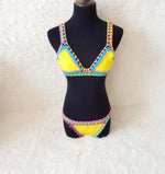 Bikini Crochet 2026 Handmade Knit Patchwork Reversible 2 Piece Swimsuit Women Halter Top Brazilian Bathing Suit Thong Swimwear