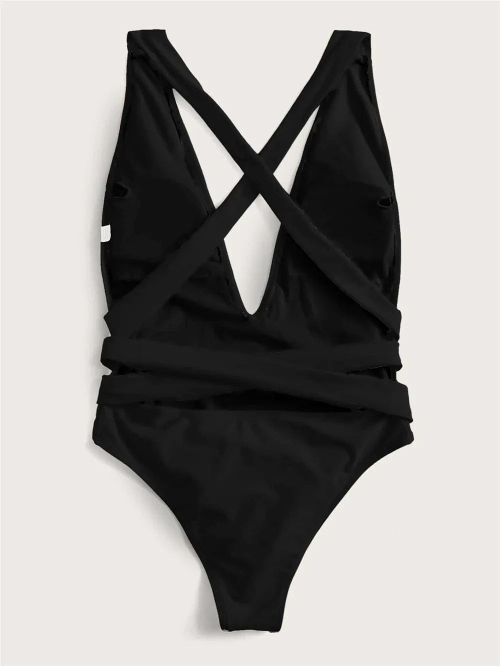 Sexy Red Cross Bandage Backless Swimwear One Piece Swimsuits Woman 2026 Knotted Straps Swimming Bathings Suit V Neck Bodysuits