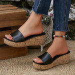 Fashion White Wedges Sandals Women Plus Size 43 Chunky Platform Slippers Woman Lightweight Peep Toe High Heel Sandals Female