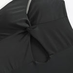 Vintage Black Swimwear Women 2026 Sexy One Shoulder Front Cross Hollow Out Slim One Piece Swimsuit Beach Bathing Suit Monokini