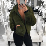 Phantasy Women's Hoodies Women Clothing Streetwear New Style Fashion Hooded Imitation Fur Plush Coat Solid Color Jacket Female