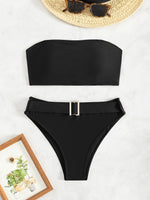 ZTVitality Solid Bikini Sexy Bikinis 2024 New Arrival Padded Bra Strapless High Waist Swimsuit Women Swimwear Summer Biquini