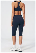 Summer Color Blocked Yoga Sets Women Slim Sports Bra High Waist Pants Fitness Suits Outwear Gym Running Push Up Workout Clothes