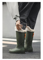 Women's Rain Boots Anti Slip Thick Soles Outdoor Long Tube Rain Boots Waterproof Fashion Wear-resistant Kitchen Women's Boots