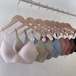 Plunge Non-wire Triangle Cup Bra Women's Invisibale Underwear Letter Straps Ribbed Bralette Sexy Lingerie Sleep Intimates S-XL
