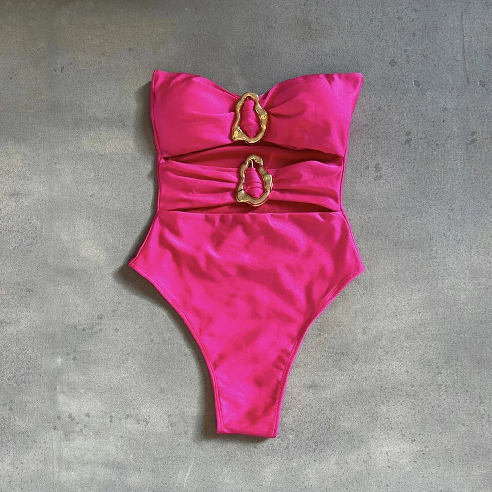 One Piece Swimsuit 2025 New Sexy Swimwear Women Swimsuit Hollow Out Bathing Suit Beachwear Monokini Female Bodysuit