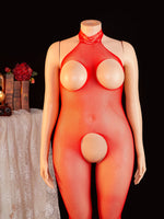 Women's Netted Bodysuit Open Crotch High Cut One Piece Teddy Sexy Lingerie Fishnet Leotard Erotic Costume