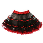 Women's Color Block Ruffled Tulle Skirts Multiple Layers Elastic High Waisted Tutu Skirt Fluffy Halloween Carnival Party Skirts