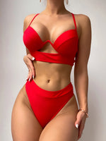 New Leopard Push Up Bikini 2026 Brazilian Biquini High Waist Thong Swimsuit Women Cut Out Bathing Suit Halter Swimwear Monokini