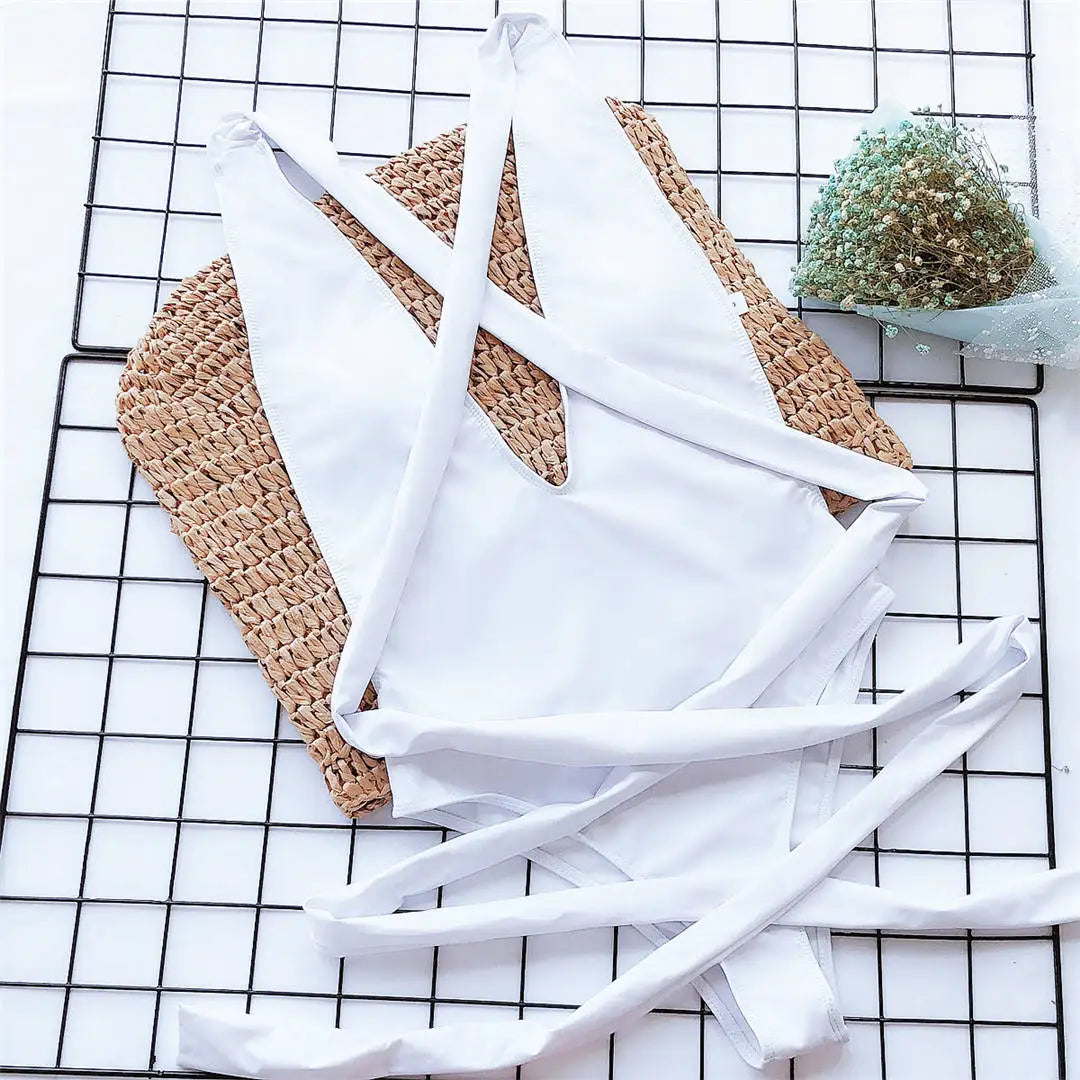Long Strap Wrap Around Swim Suit For Women Swimwear One Piece Swimsuit Female Bather Snake Print Bathing Suit Beach V852