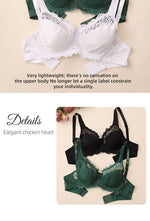 Elegant Womens Lace Bra Hollow Out Design Underwire Support Sexy Lingerie BH Tops UnderwearPlus Size A B C D E Cup