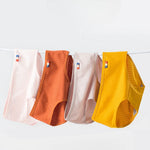 4Pcs/Set Women's Mid-Rise Cotton Panties Breathable Soft Ribbed Underwear Solid Lingerie Stretchy Comfort Daily Briefs M-XL
