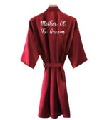 Bride Robe Women Burgundy Robe Satin Silk Robes Wedding Bridal Bridesmaid Robes Bathrobe Sleepwear Silk Dress